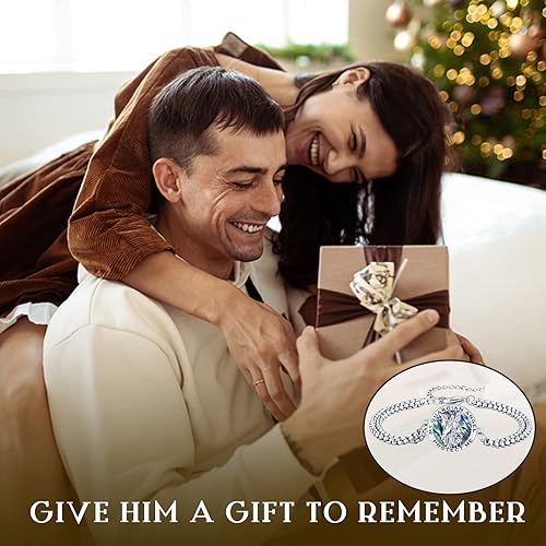 Miniatura 7 de Pulsera unisex de San MiguelCristóbalBenedictoJudeJoséGuadalupeÁngel de la GuardaSanta Muerte Pulsera de plata de ley 925 con cadena de doble