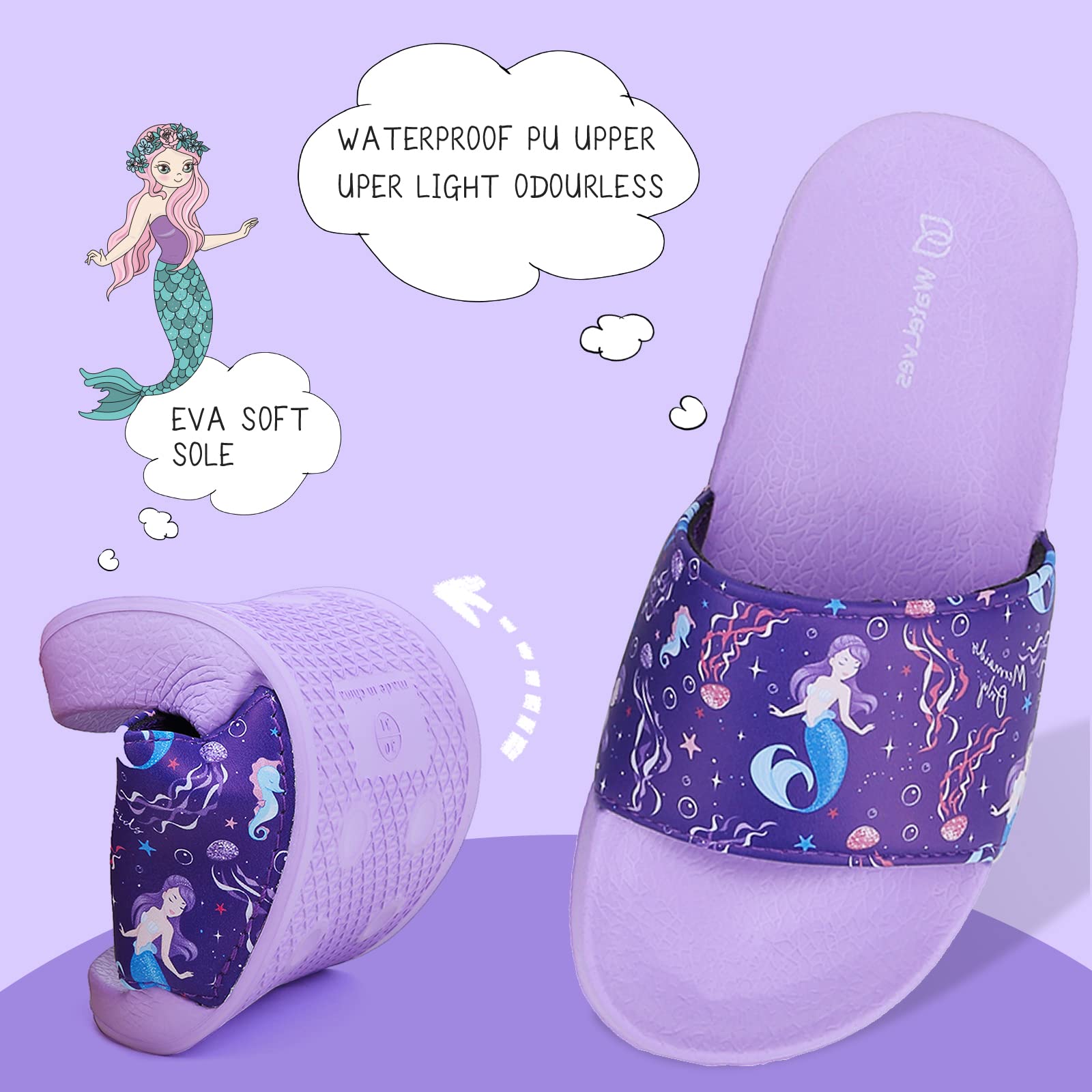 WateLves Chanclas Niña Playa Piscina Verano Zapatos Zapatillas de Ducha Niño Hogar Ligero Antideslizante Baño Sandalias