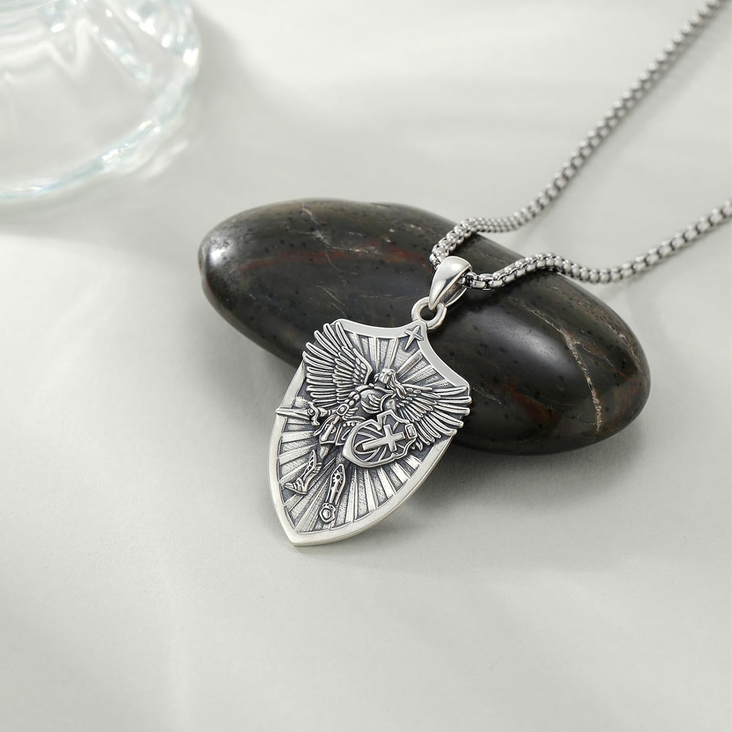 925 Sterling Silver St Michael/St Benedict/Virgin Mary Miraculous Medal Necklace Protection Amulet Pendant Catholic Medallions Jewelry - Image 3