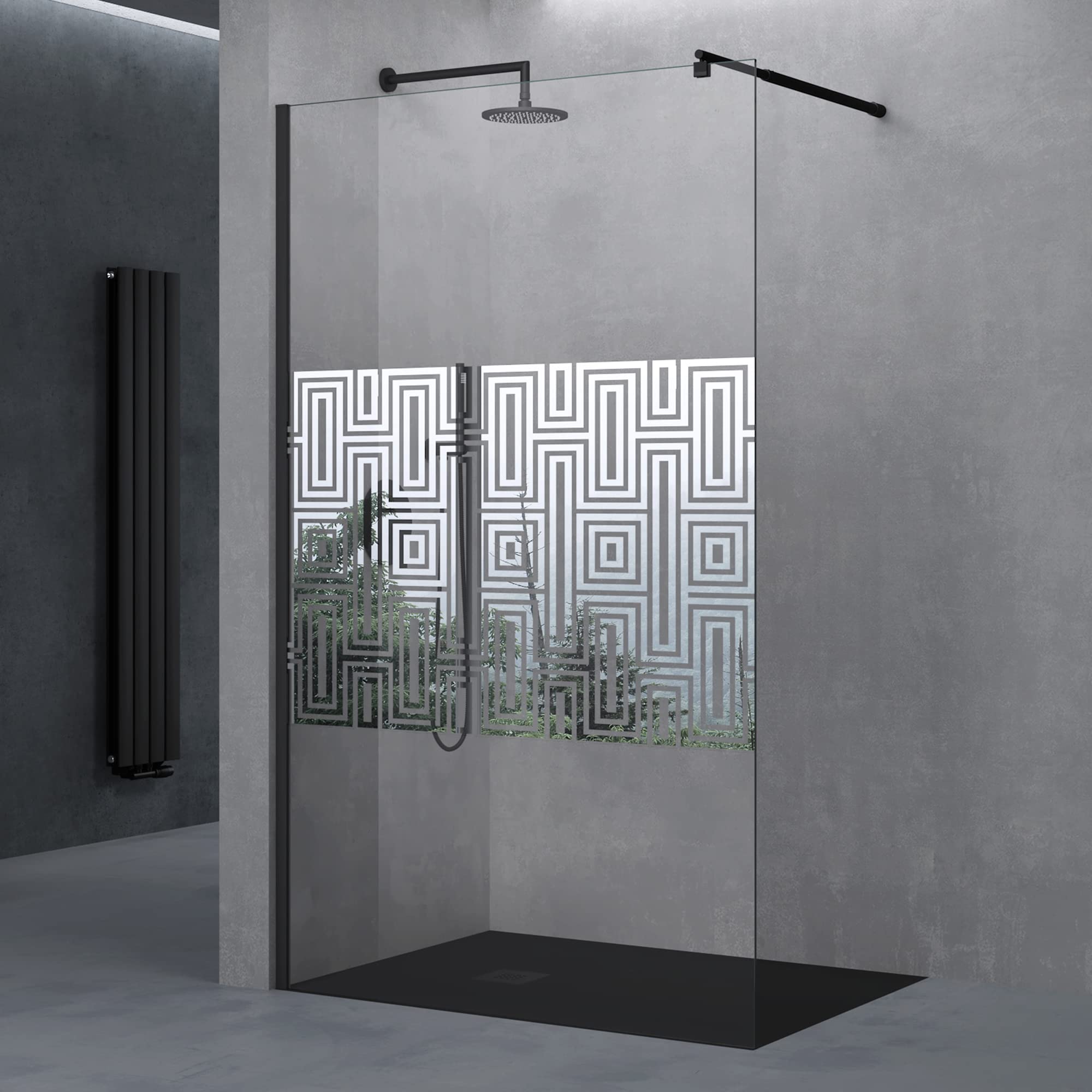 doporro Walk-In Dusche Duschwand 140x200cm Duschabtrennung 10mm ESG-Glas