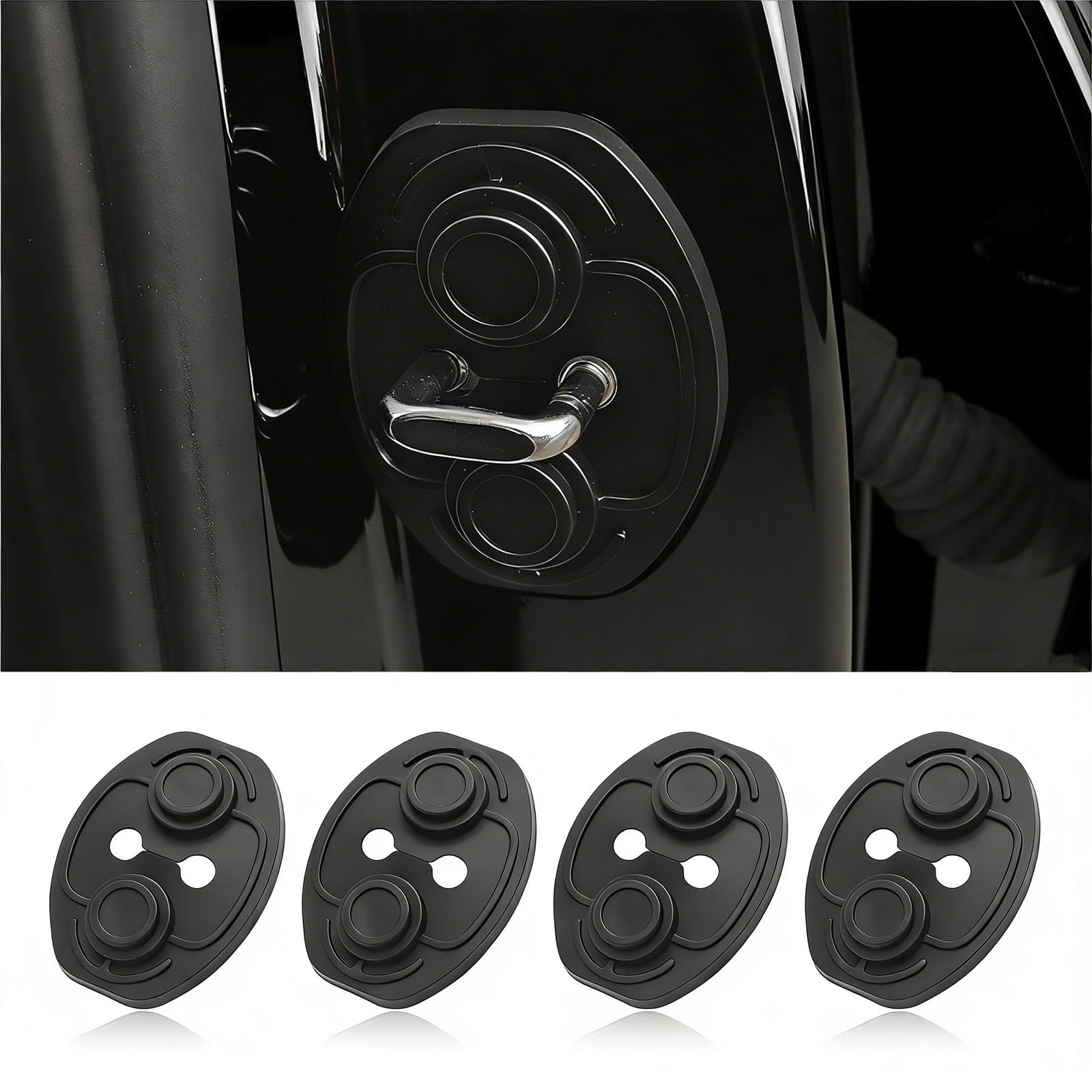 R-timer 4 Pcs Door Lock Cover for BMW X3 G45 2026 2025 2024, Car Striker Protector Anti-Rust Guard Cap Waterproof Noise Reduction Premium Silicone