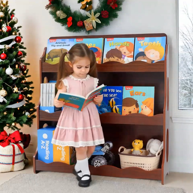 Amazon.com: AMMEHOELA Kids Bookshelf Wooden Montessori Book Shelf