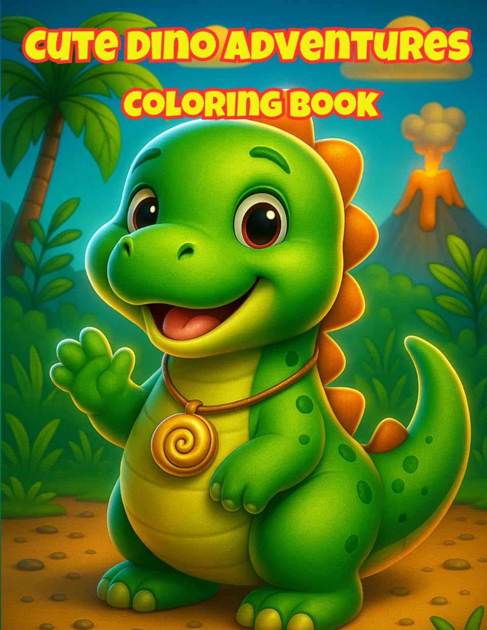 Dinosaur Coloring Book Ages 3–8: Cute Dino Adventures and Easy Coloring Pages for Little Artists