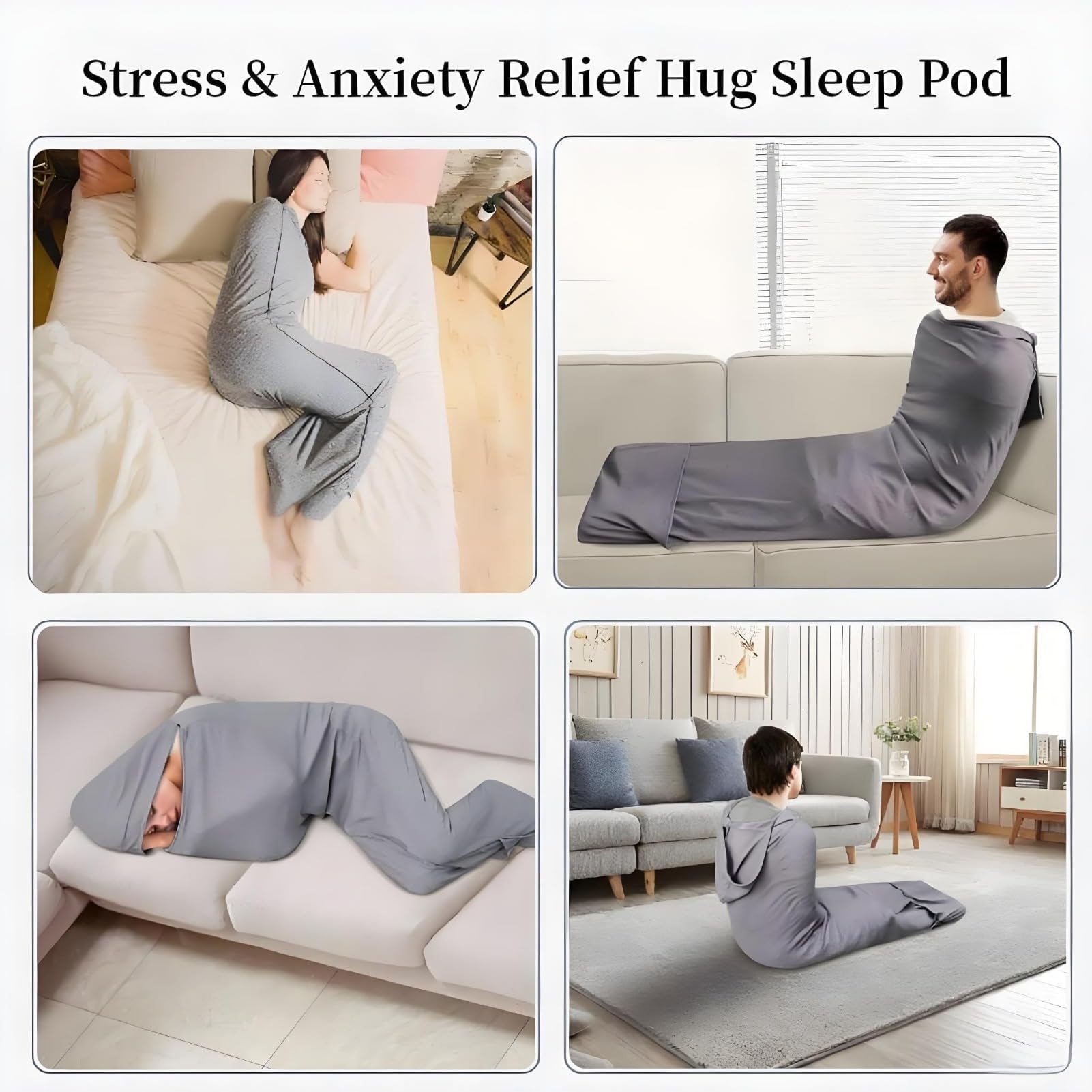 Coperta indossabile con cappuccio, sacco a pelo per adulti e bambini, morbida, per pisolini, viaggi, campeggio e casa