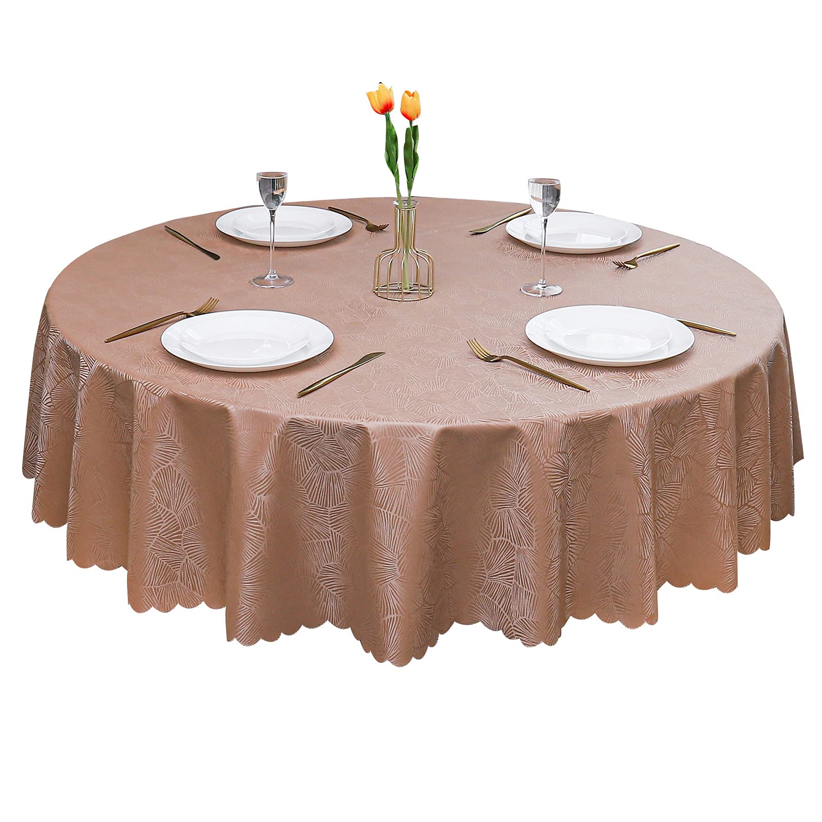 Ronde Tafelkleden, Waterdicht, Morsbestendig en Kreukbestendig, Wasbaar Polyester Tafelkleed, Zware Microvezel Tafelkleed, voor Buffettafel, Feesten, Vakantiediner (O 200cm