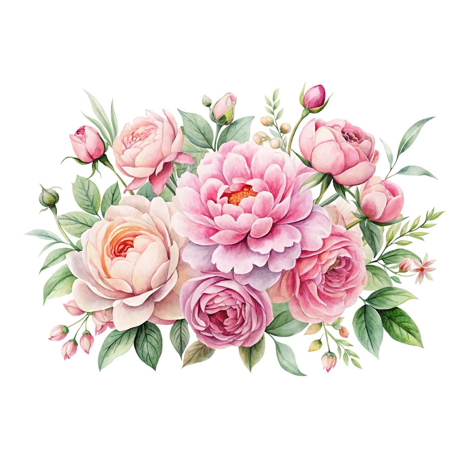 Stickers Muraux Fleur De Pivoine, Stickers Muraux Vintage Fleur Sticker Muraux Fleurs Stickers Muraux Decoratifs Pivoine Autocollant Mural Pivoine Peint Chambre Decoration Fond 44x42cm 91945459