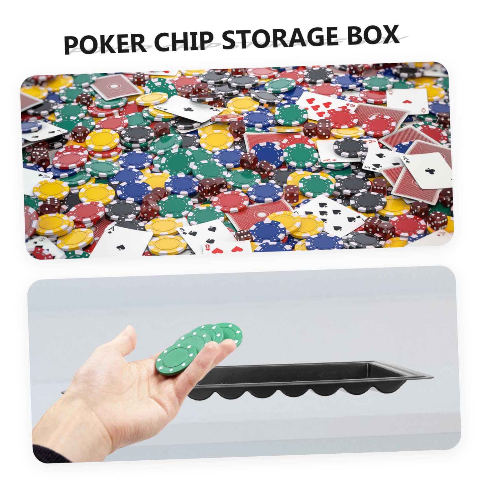 Uonlytech Vassoio Porta Fiches Poker in Plastica Resistente per Gettoni Organizer per Casa e Negozio Supporto per Fiches Hold Custodia Salvaspazio e Protettiva