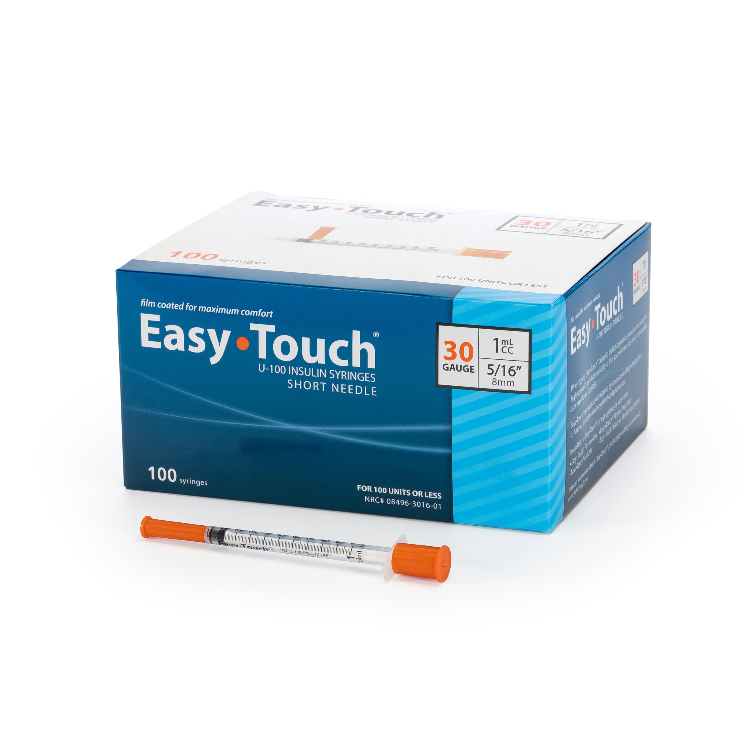 EasyTouch® U-100, 30G, 1cc/mL, 5/16" (Box of 100)