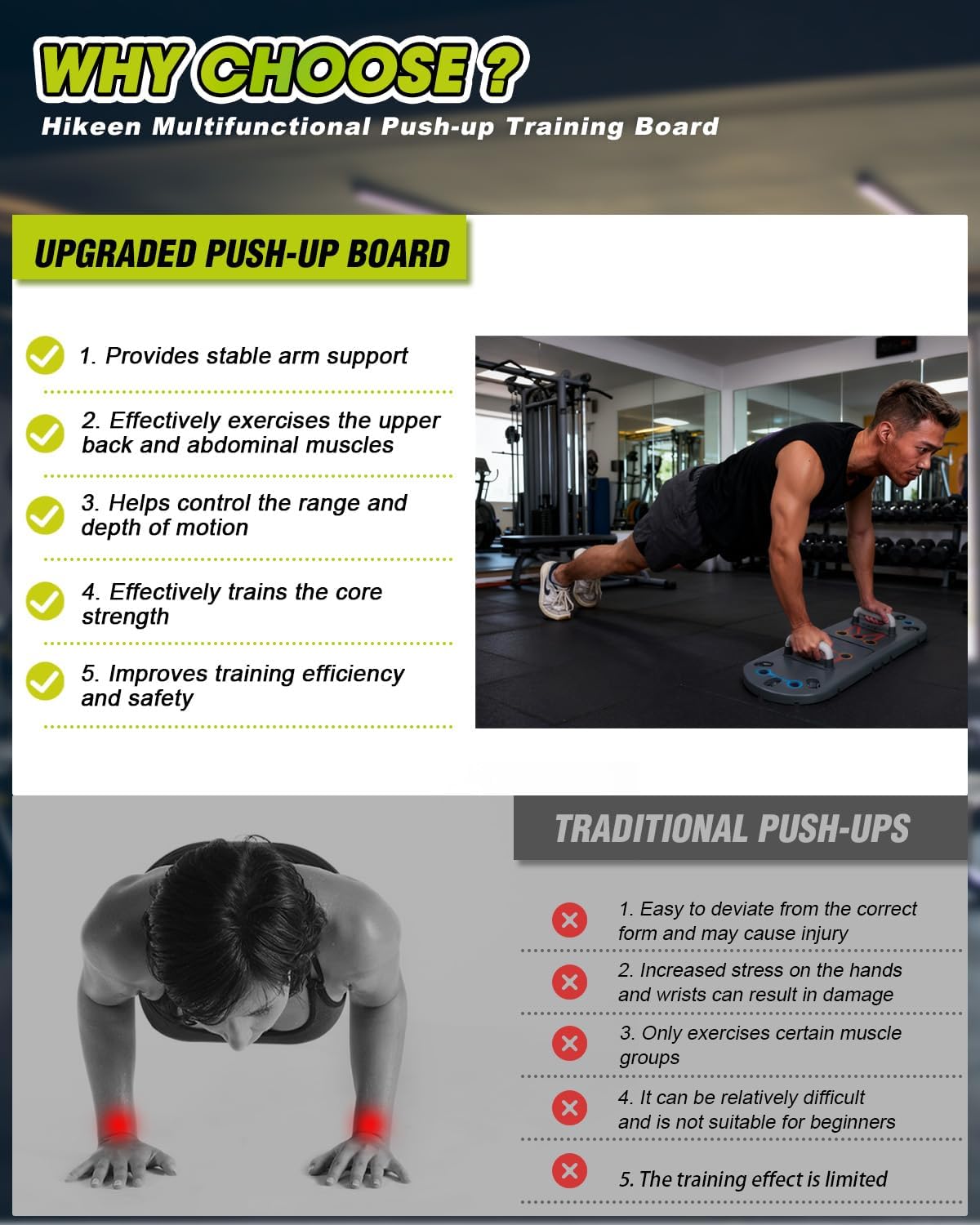 Hikeen Home Workout Equipment to Help Achieve Fitness Goals, 27-in-1 Portable Gym Exercise Equipment with Compact Push-Up Board, Resistance Bands, Ab Roller Wheel, and Pilates Bar, Master Your Workout