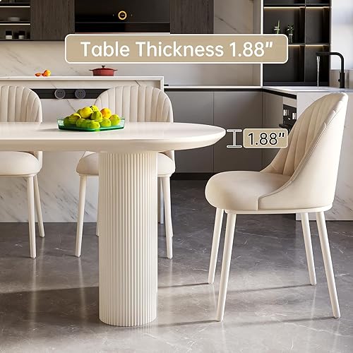 Miniatura 7 de Guyii Mesa de comedor de 54.52 pulgadas, mesa de cocina moderna para 6 personas, mesa de comedor interior para cocina, bar, sala de estar, espacio