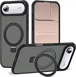 Capa para celular compatível com iPhone 2025 Air com suporte magnético invisível de anel de vedação de grau militar, translúcida para iPhone 2025 Air de 6,6 polegadas [compatível com Mag-Safe
