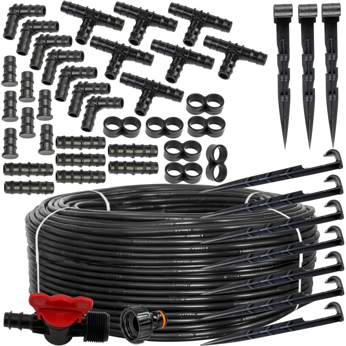 100m Bewässerungssystem + 174 Zubehör Gartenbewässerung Tröpfchenbewässerung Set Bewässerung Kit mit Tropfschlauch