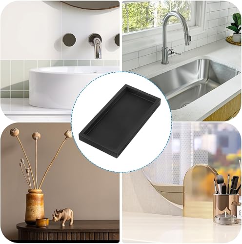 Miniatura 6 de PATIKIL Bandeja de baño de silicona, 2 unidades, bandeja dispensadora de jabón de 8 x 4 pulgadas, organizador de joyas para baño, aparador,