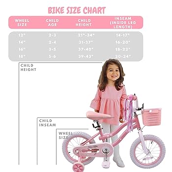 ００３YETI GIRLS bicystar Girls Bike for Kids 3-5, Kids Bike with Training