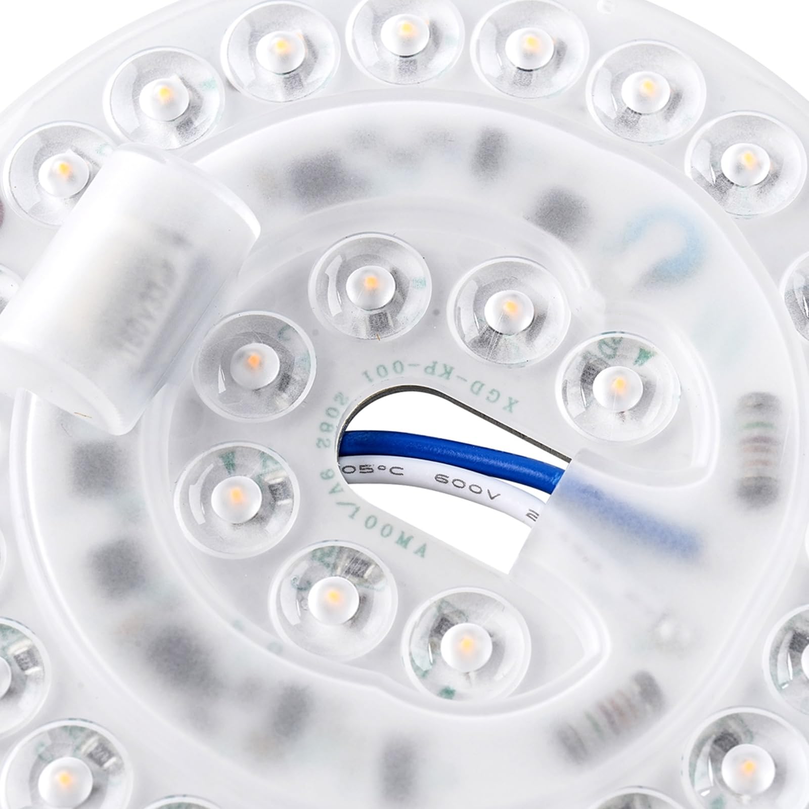 Kit de actualización de luz LED de ventilador de techo de 3.94 pulgadas, 18 W, panel de repuesto de luz de techo PCB 3000K 2200LM 120V CRI90 ETL (1 paquete blanco cálido 3000K) 6