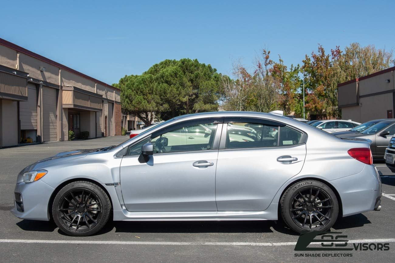 Replacement for 2015-2021 Subaru WRX & STi | EOS Visors JDM Clip-On Style Side Rain Guard Window Visors Deflectors Vents