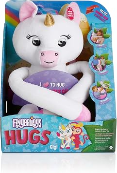 WowWee Fingerlings Hugs - Gigi (White) - Advanced Interactive Plush Baby Unicorn Pet