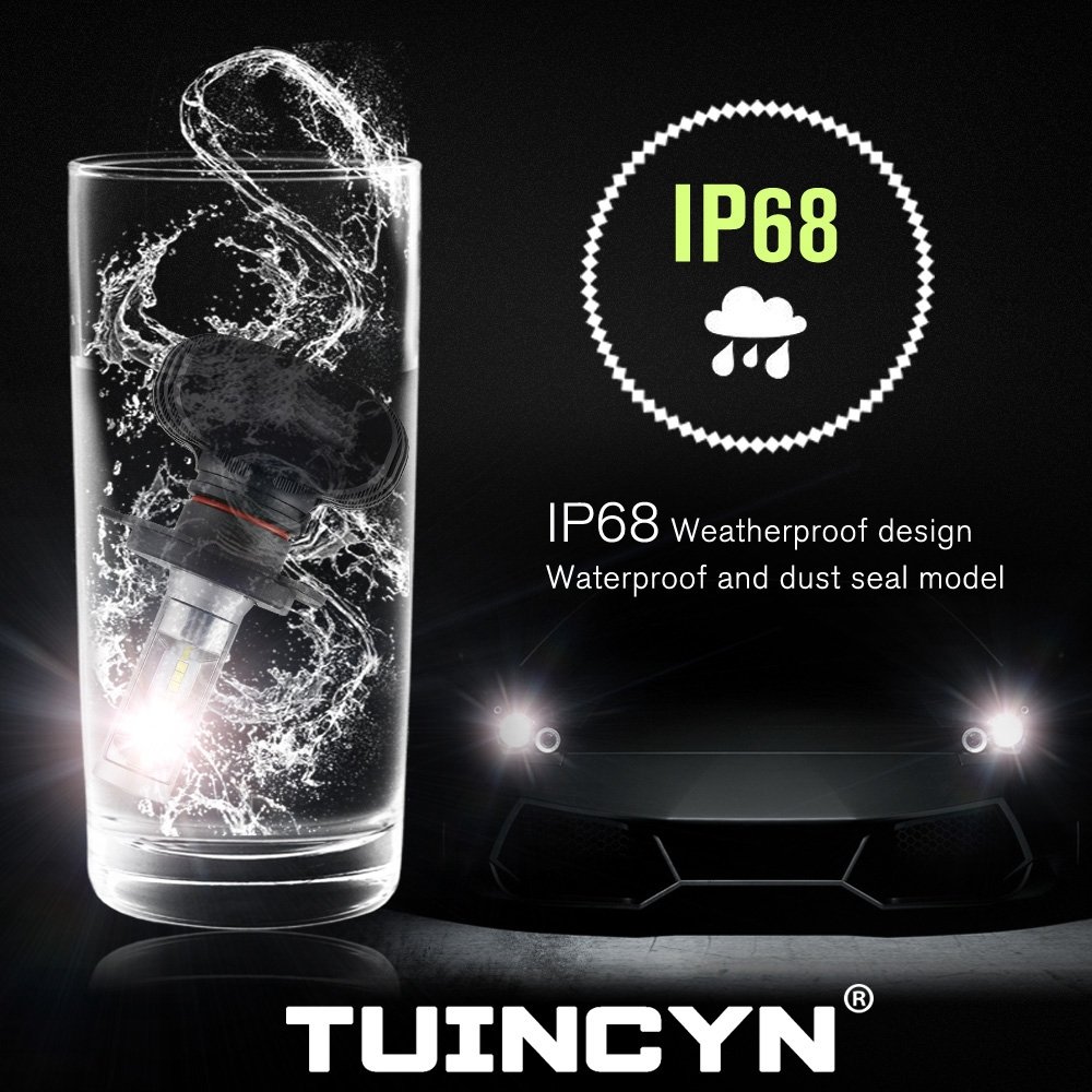 Tuincyn, lampadine a LED H4, 50 W, 8000 lumen, estremamente luminose, kit di conversione chip CSP per luce diurna bianco 6500 K (confezione da 2)