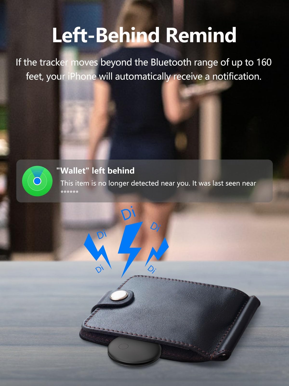 Lot de 4 étiquettes de suivi pour Apple Find My (iOS uniquement), localisateur d'articles pour bagages, clés, portefeuille, vélo, sacs (noir)