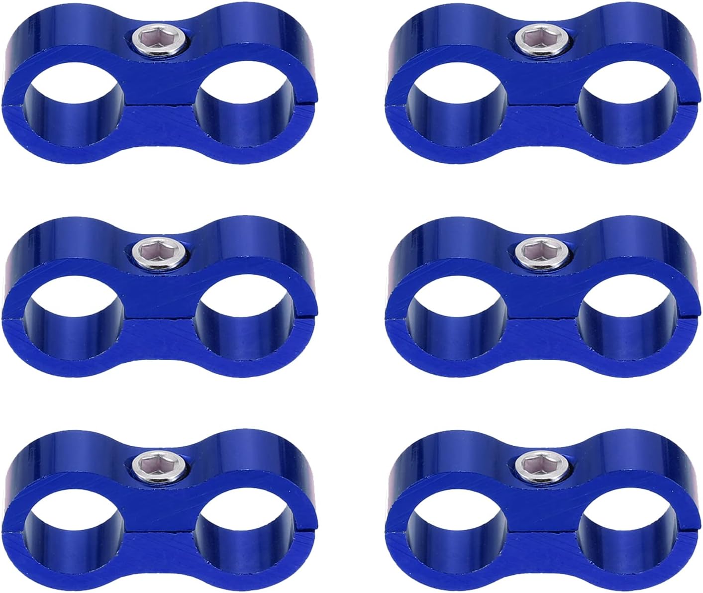 X AUTOHAUX 6 Pcs AN6 Vehicle Hose Separator Clamp Fuel Line