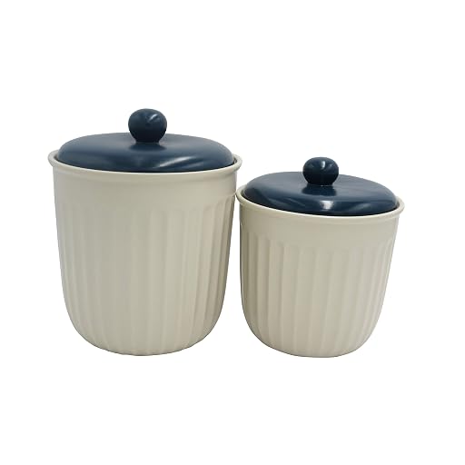 Ravenna Home Classic Stoneware 2-Piece Canister Set, Red