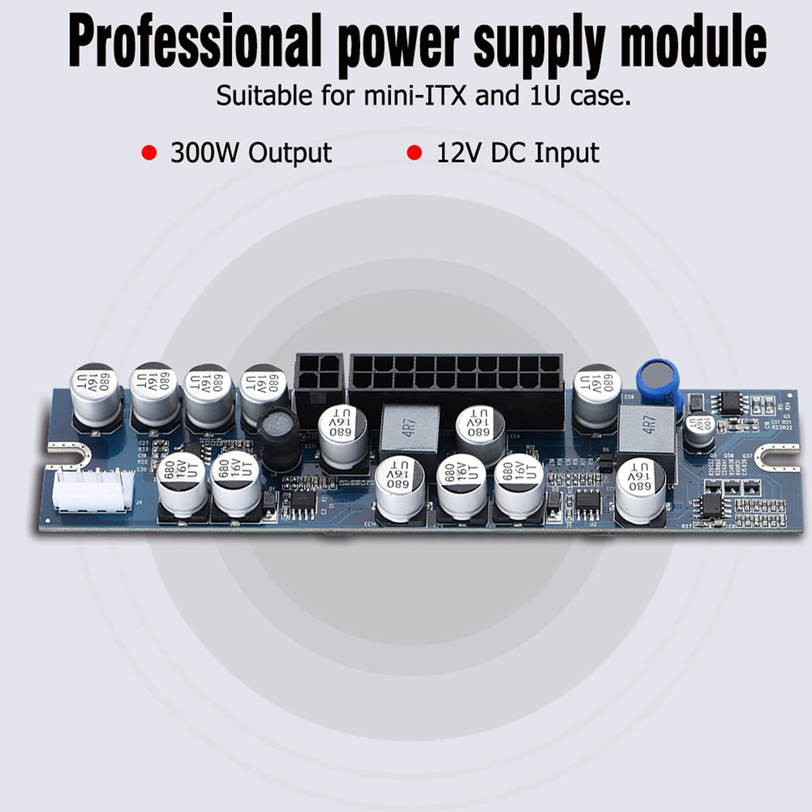 Modulo di Alimentazione da 300 W, modulo di Alimentazione per PSU per PC, Ingresso per PC PSU DC 12V Modulo di Alimentazione per Computer da 300 W con Cavo di Collegamento a 24 Pin/AUX/SATA
