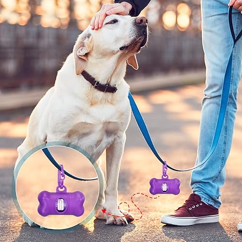 Miniatura 3 de 50 unidades de bolsas de basura para excrementos de perro, dispensador de bolsas de desechos de excrementos de perro, soporte de plástico para