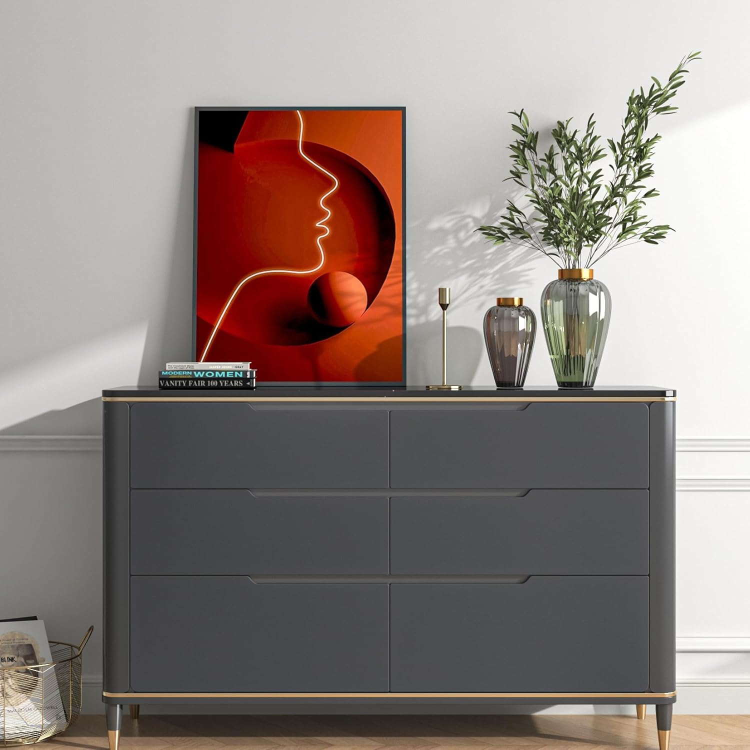 FunStick 24"x200" Thick Dark Grey Peel and Stick Wallpaper for Bedroom Removable Grey Contact Paper for Walls Countertops Kitchen Cabinet Wall Paper Self Adhesive Vinyl Gray Wallpaper for Living Room