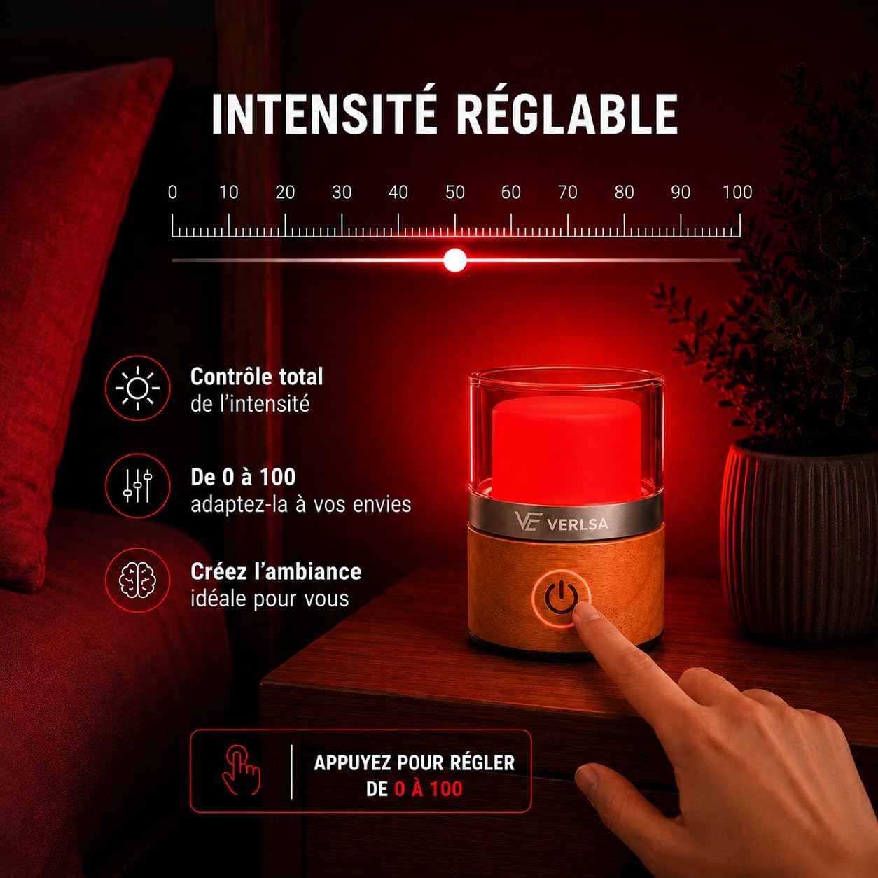 Veilleuse Enfant Bébé Lumière Rouge Nocturne Mélatonine 660nm USB-C