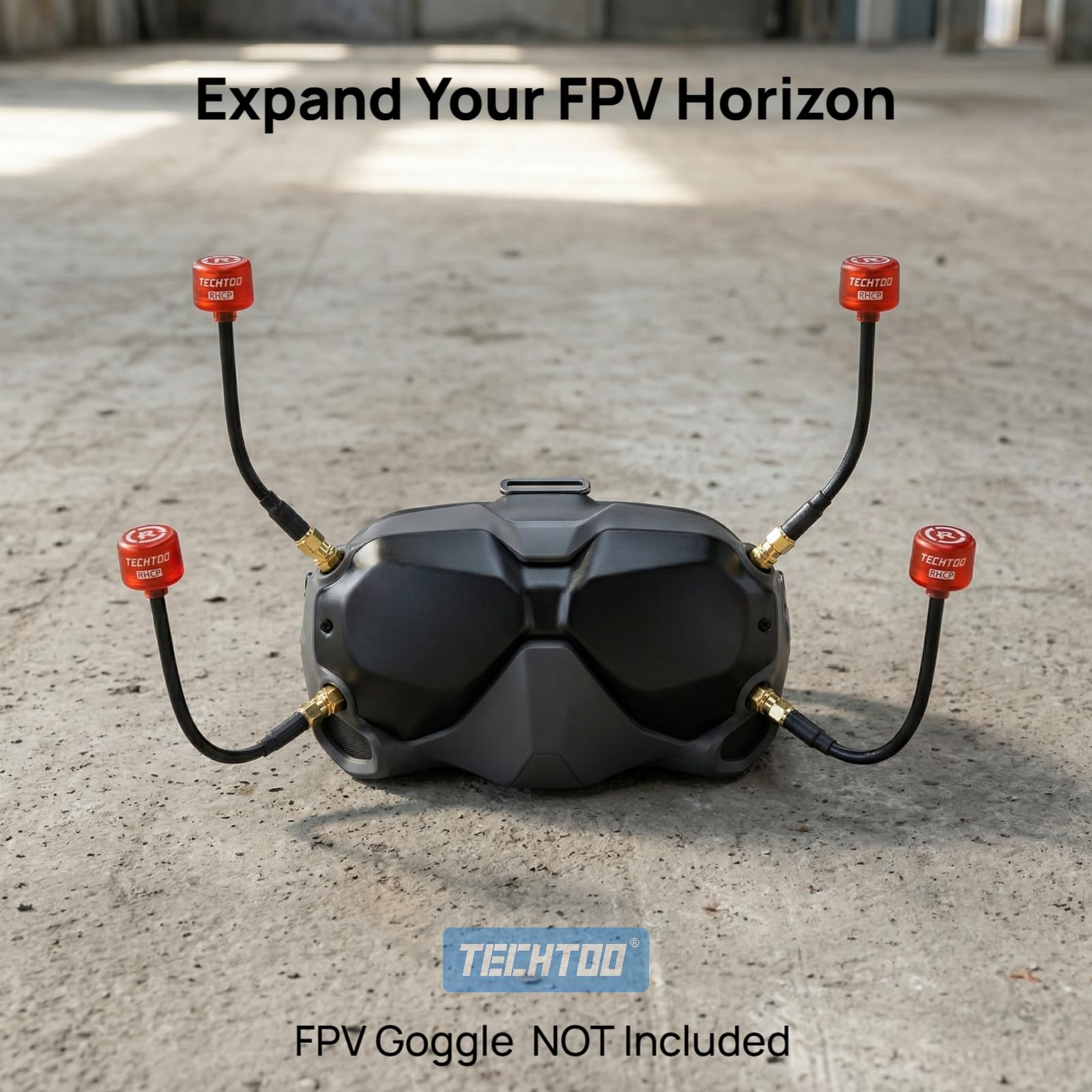 TECHTOO FPV-Antenne, Renn-Drohnen-Antenne, 5,8 G, 2,3 dBi, RHCP-Antenne, RP-SMA-Anschluss für RC-Drohne, Fatshark-Brille, FPV, Quadcopeter, Multicopter TX/RX (Rot, 1 Stück)