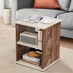 ABOUT SPACE Bed Side Table – End & Sofa Side Table,Corner Coffee Table with Solid Finish Space Saving Furniture with Storage for Living Room,Bed Room,Balcony,Home Decor(L 40 x B 40 x H 53 Cm)(Walnut)