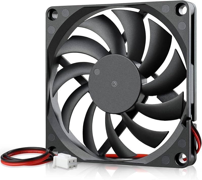 GDSTIME 80mm x 80mm x 10mm 12V Computer Case Brushless DC Cooling Fan 2Pin | Slim PC Fan 10mm, Replacement for Tight Spaces, 3D Printer Power Supplies, Hard Drive Case, MATX PSU - 8010, 80x80x10mm