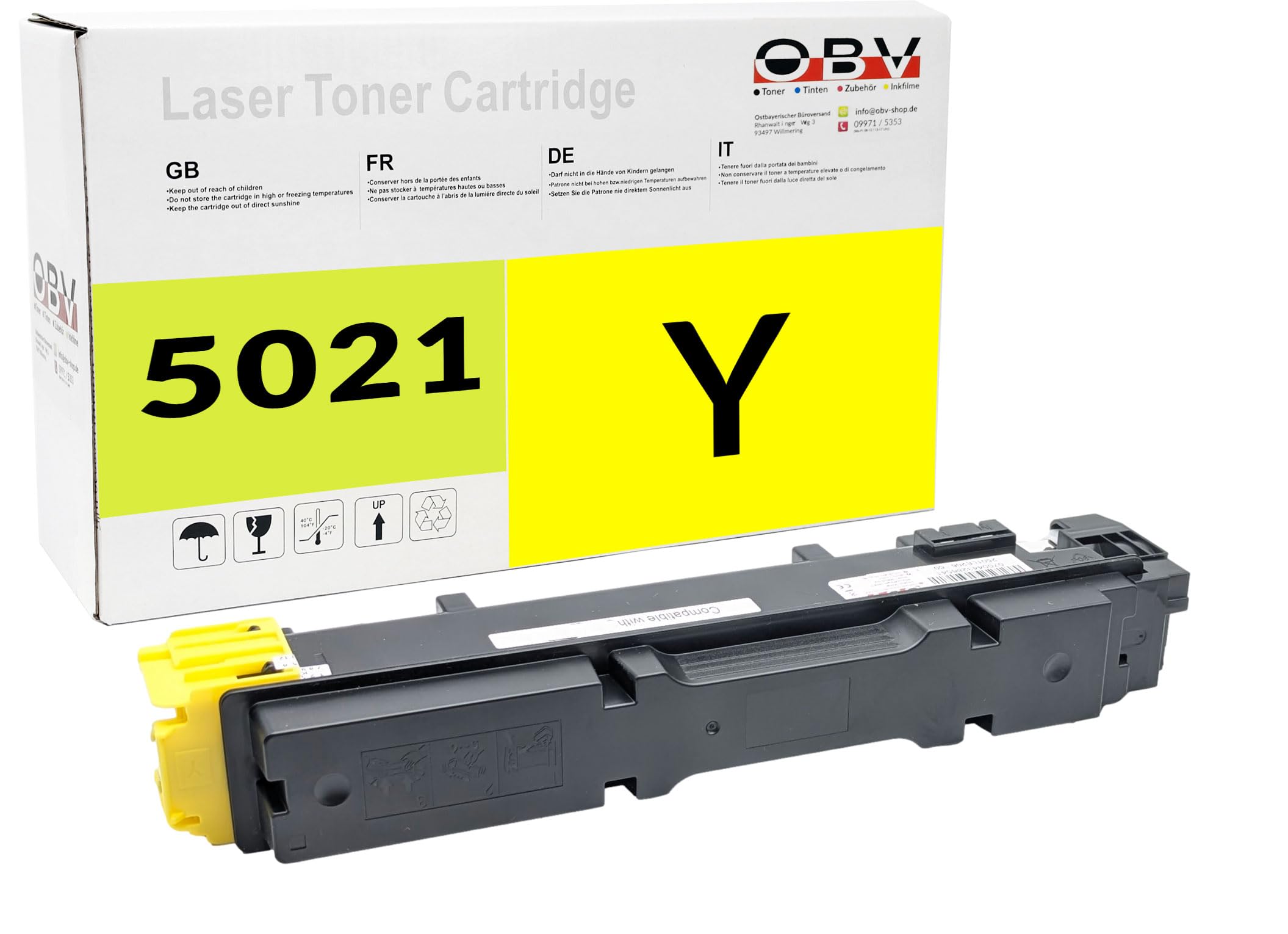 OBV Toner kompatibel für Utax Triumph-Adler P-C4063DN P-C4063i MFP P-C4067i MFP PK-5021 PK-5021Y 1T02Z0AUT0 Gelb 10000 Seiten