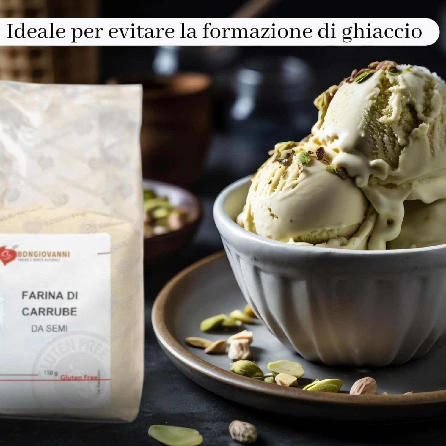 Bongiovanni Bontà Naturali Farine de Graines de Caroube Sans Gluten 150 g