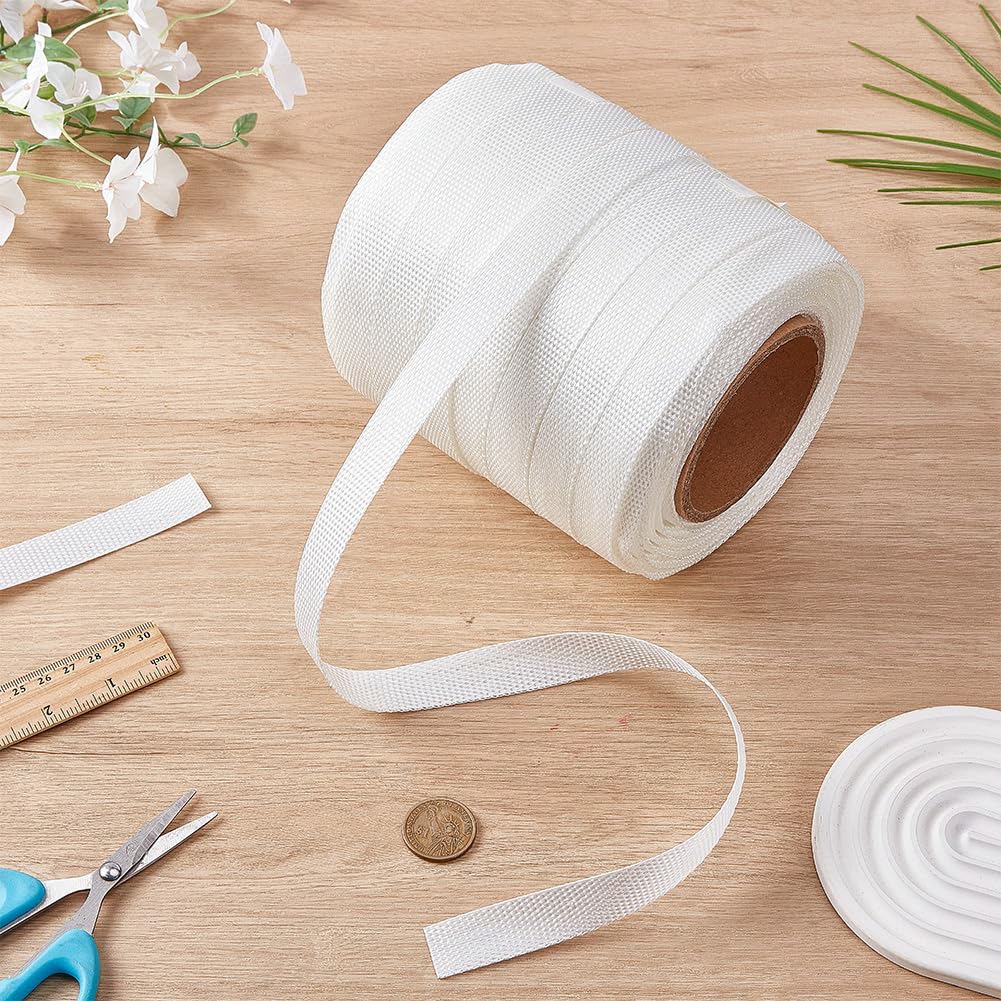 FINGERINSPIRE 100 m Lange Rolle Gewebtes Umreifungsband 19mm Starkes Hochleistungsband Geeignet Für Kartonverstärkung Paketbündelung Kabelorganisation Logistik Verpackung Industrielle Anwendungen