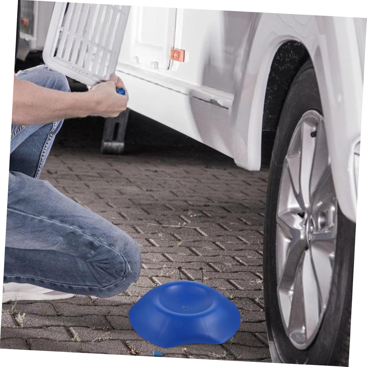Car Wheel Chock Heavy Duty Rv Stabilizer Block for Trailers Secure Wheel Chock for Safe Parking for Outdoor Use
