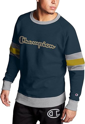 Champion sweater mens grey yellow Clearance
