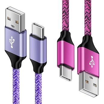 USB C Cable Samsung Charging Cable for Samsung Galaxy A16/A56/A17/A36/A15/A25/A35/A55/A54/A34/A53/A51/S26/S25/S24/S23/S22/S21/S20 Pack of 2 [1.8 M+0.1 m + 0.2 9M] Type C Mobile Phone Charging Cable Quick Charging Cable USB C Data Cable