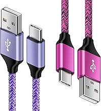 USB C Cable Samsung Charging Cable for Samsung Galaxy A16/A56/A17/A36/A15/A25/A35/A55/A54/A34/A53/A51/S25/S24/S23/S22/S21/S20 FE, Pack of 2 [1.8M+0.9M ] Type C C mobile phone charging Fast Charging