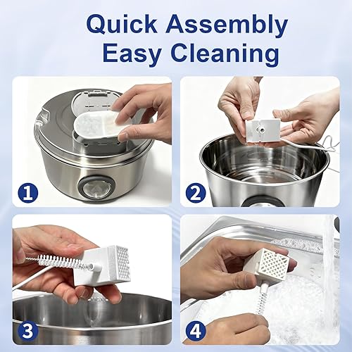 Miniatura 5 de Fuente de agua para gatos de acero inoxidable, dispensador automático de agua para gatos y perros, fuente de agua para gatos y perros, fuente