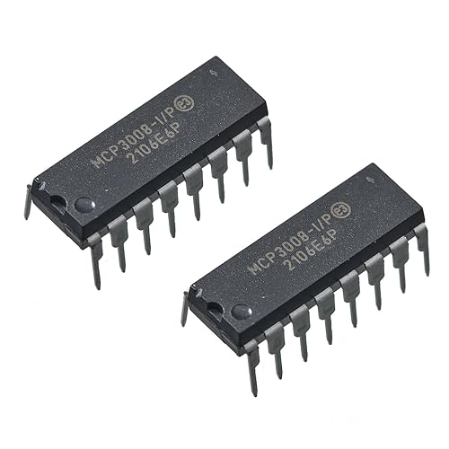 Bridgold 2pcs MCP3008-I/P MCP3008 MCP 8-Channel 10-Bit A/D Converters with SPI Serial Interface 2.7V,DIP-16.