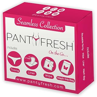 to-Go Panty Kit Includes 4 Items Seamless Thong Underwear Fresh Wipe Pantyliner & Washbag Travel First Period Kit Feminine Hygiene Incontenance Emergency
