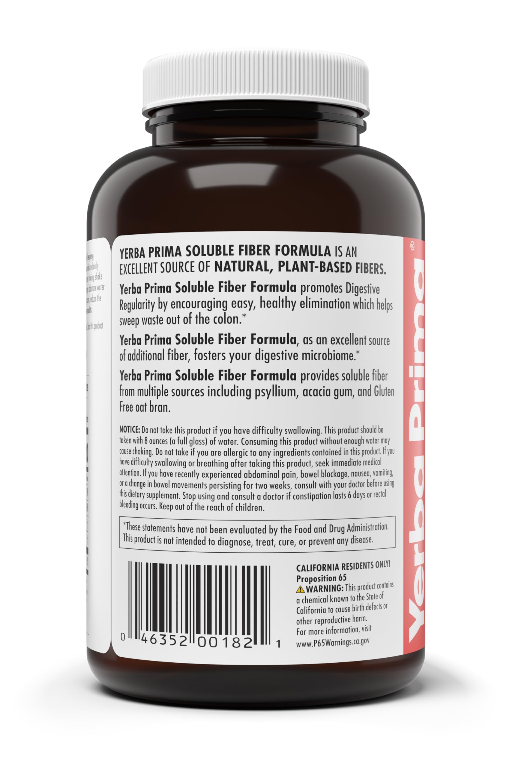 Yerba Prima Soluble Fiber Formula Powder, 12 Ounce - Premium Dietary Fiber Supplement, Natural, Concentrated Soluble Fiber, Gluten Free, Non-GMO, Mfg in USA — Amazon image 4