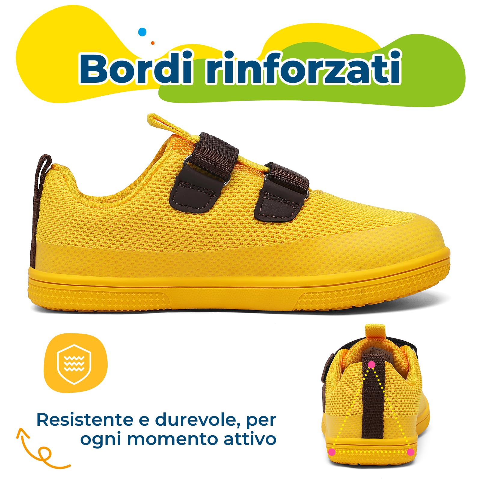 Saguaro Bambini Scarpe Barefoot - Punta Ampia & Suola Zero Drop per Scuola e Vita Quotidiana, Gr.25-36