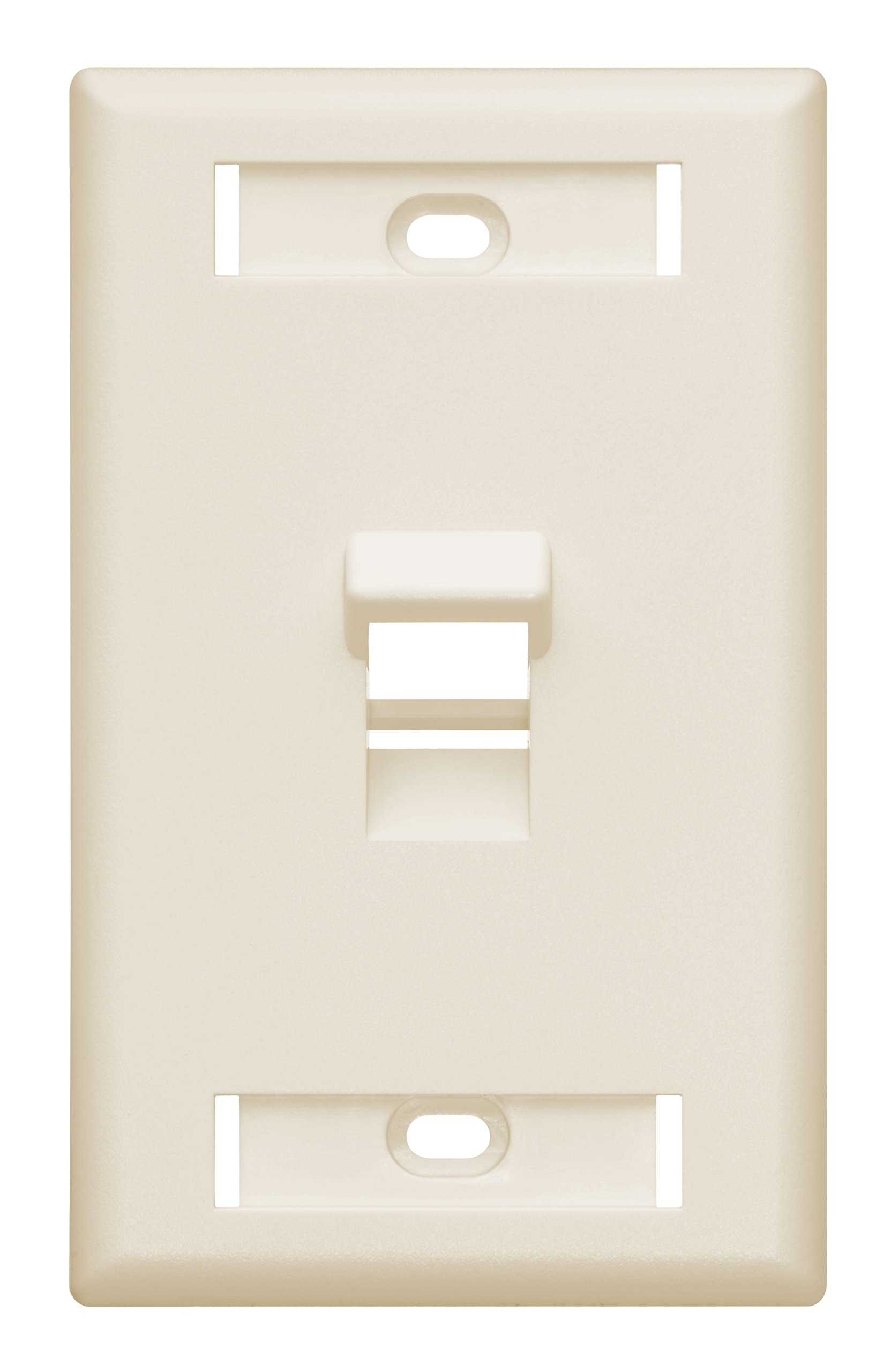 Leviton 42081-1TS 1 Bağlantı Noktalı Açılı QuickPort Duvar Plakası, ID Pencereli, Açık Badem