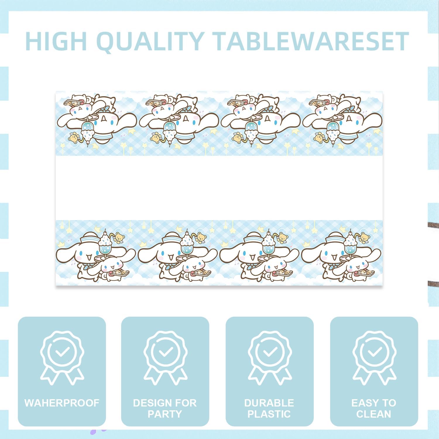 141Pcs Cinna-morolls Parties,Cinna-morolls Party Tableware Party Disposable Dinnerware Plates Cups Napkins for Cinna-morolls Baby Shower Party Decoration Supplies,Serves 20