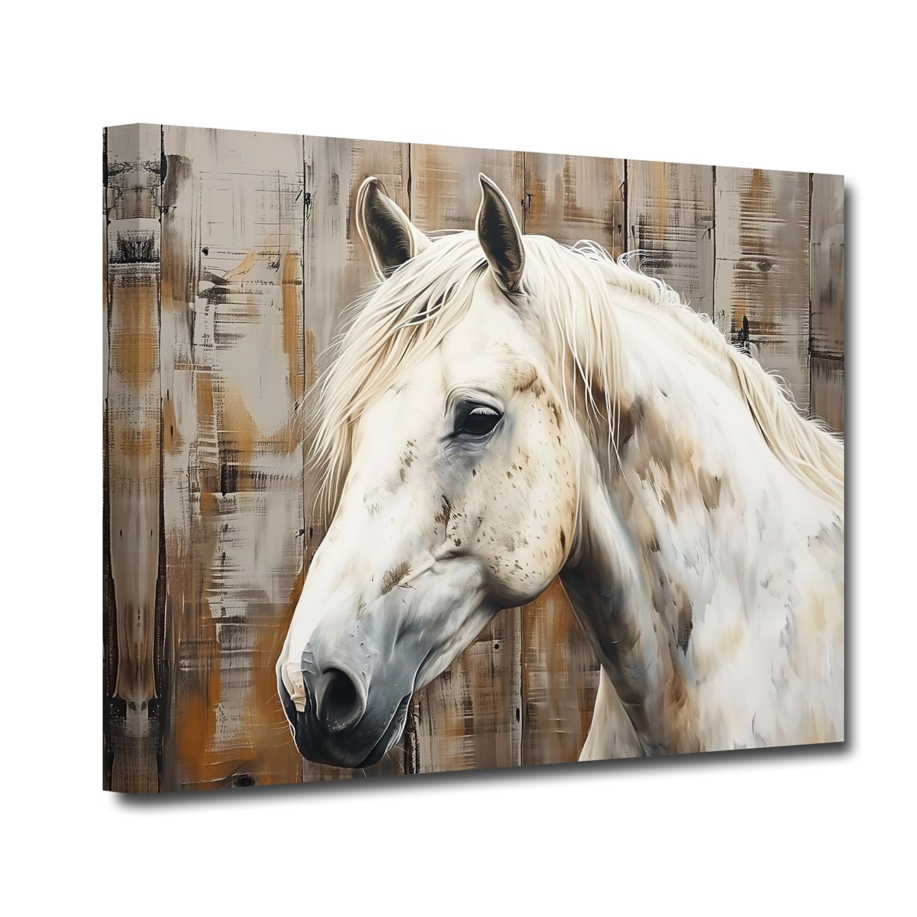 No.240フレーム付きキャンバスアート　オシャレ絵画　馬の絵画　白馬 No.240フレーム付きキャンバスアート オシャレ絵画 馬の絵画