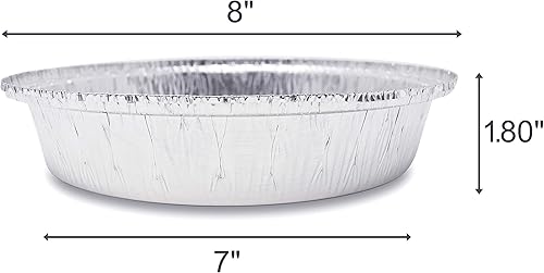 Miniatura 3 de Paquete de 240 sartenes redondas de aluminio prémium de 8 pulgadas con tapas de cúpula de plástico, lata de aluminio desechable resistente para