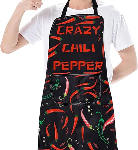 Miniatura 5 de CMNIM Delantales de chili Chili Chef Delantal Chile Cocina, Jardinería Delantales con Bolsillos Chili Peppers Regalos para Amantes