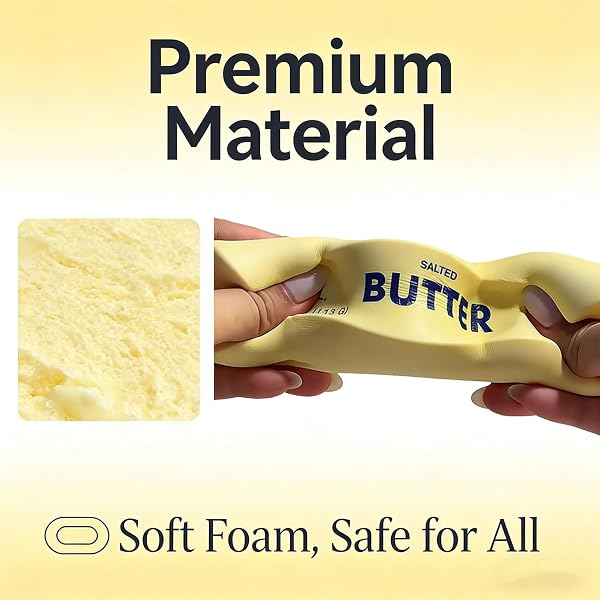 Slow Rebound Cute Butter Squeeze Stress Balls - 2026 New Squeeze Ball Realistic Butter Squishy, Upgrade Stress Relief Fidget Toys for Anxiety Relief Hand Relax (Large 1Pc) - 4